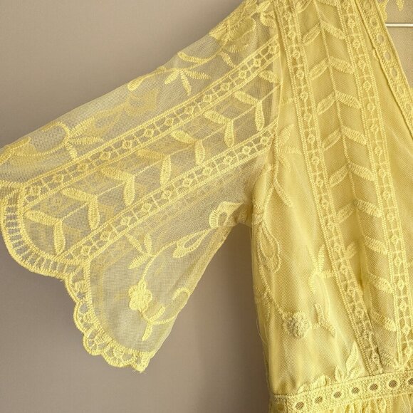 Socialite Lace Minidress in Butter Yellow - Picture 7 of 10